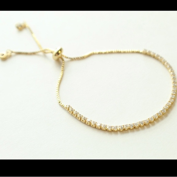 Gold filled cubic zirconia pave bracelet - Picture 1 of 3